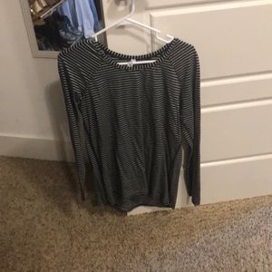 Lululemon Black with white stripes long sleeve